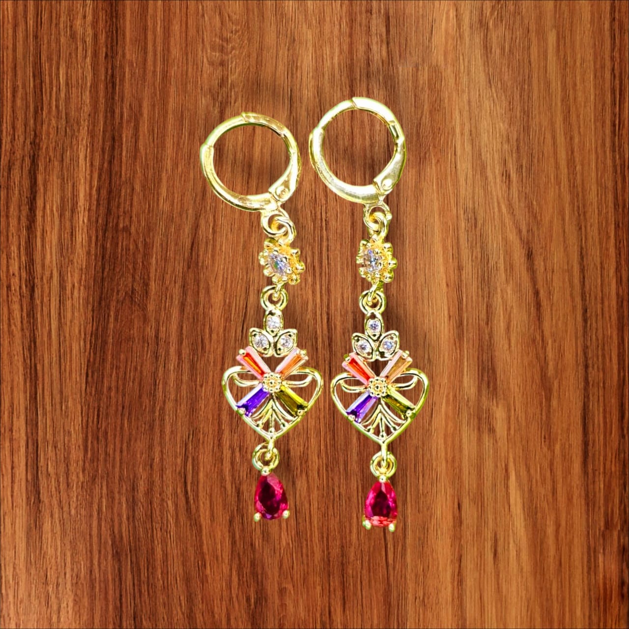 Golden Angel Crystal Drop Earrings