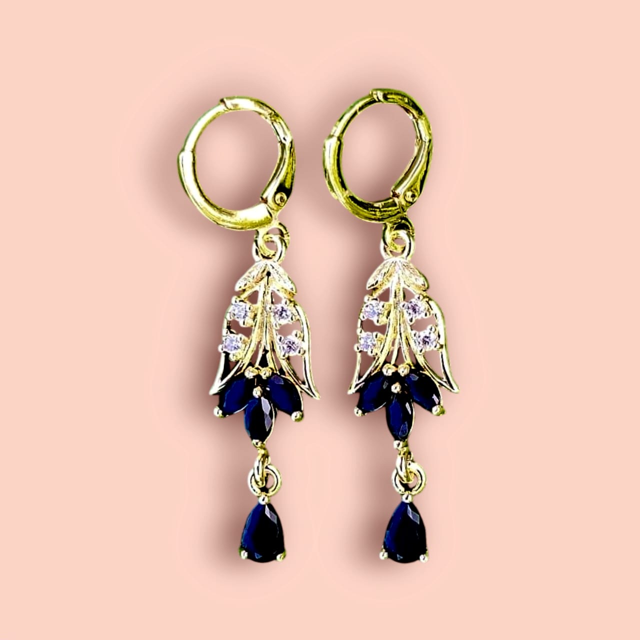 Black and Gold Classic Drop Earrings